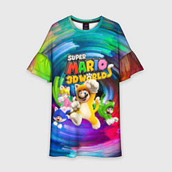 Платье клеш для девочки Super Mario 3D World - Nintendo - Team of heroes, цвет: 3D-принт