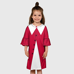 Платье клеш для девочки Новогодний костюм Буратино Красная курточка, цвет: 3D-принт — фото 2