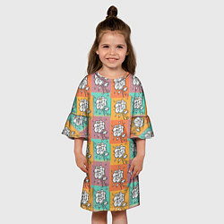 Платье клеш для девочки Пузырь поп арт, цвет: 3D-принт — фото 2