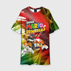 Платье клеш для девочки Tiger-Bowser - Super Mario 3D World, цвет: 3D-принт