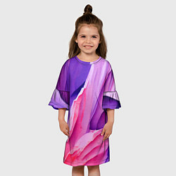 Платье клеш для девочки Необычная акварельная абстракция, цвет: 3D-принт — фото 2
