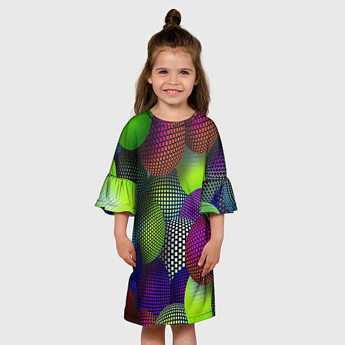 Детское платье Трехмерные разноцветные шары / 3D-принт – фото 3