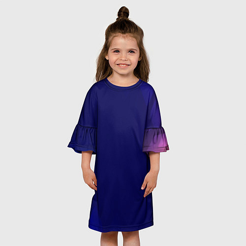Детское платье Темно синий фон / 3D-принт – фото 3