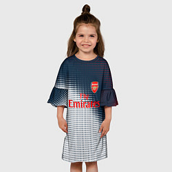 Платье клеш для девочки Arsenal logo абстракция, цвет: 3D-принт — фото 2