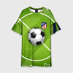 Платье клеш для девочки Atletico madrid Мяч, цвет: 3D-принт