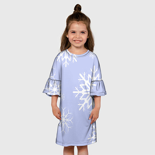 Детское платье Снежинок узоры / 3D-принт – фото 3