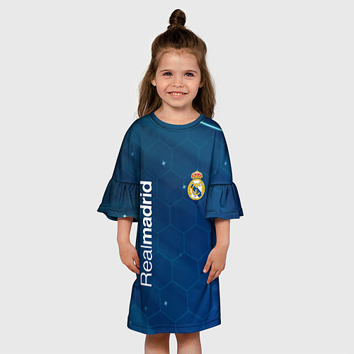 Детское платье Real madrid голубая абстракция / 3D-принт – фото 3