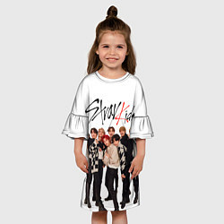 Платье клеш для девочки Stray Kids white background, цвет: 3D-принт — фото 2