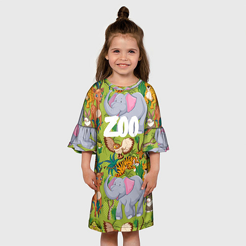 Детское платье Веселые зверюшки / 3D-принт – фото 3
