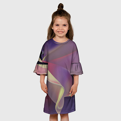 Детское платье Абстрактные объёмные волны бархата / 3D-принт – фото 3