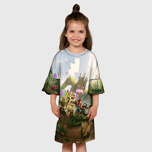 Детское платье Джунгли - Майнкрафт / 3D-принт – фото 3