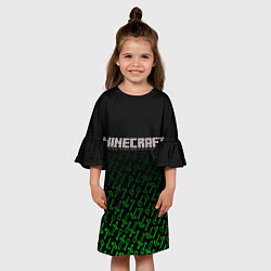 Платье клеш для девочки Майнкрафт - Паттерн инструментов, цвет: 3D-принт — фото 2
