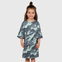 Платье клеш для девочки Узор камуфляж, цвет: 3D-принт — фото 2