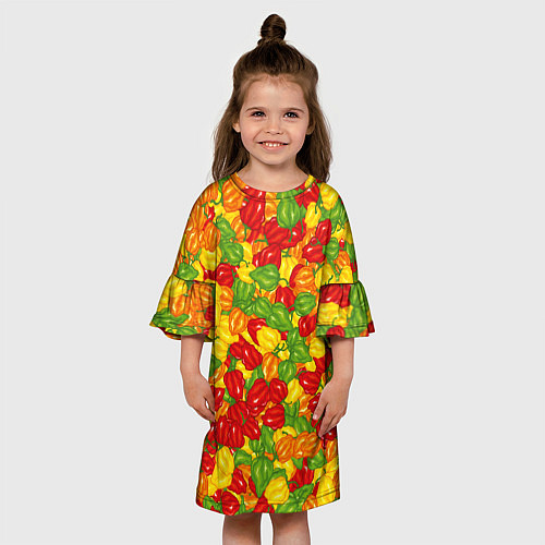 Детское платье Острый перц Хабанеро / 3D-принт – фото 3