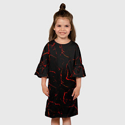 Платье клеш для девочки Текстура лавы, цвет: 3D-принт — фото 2