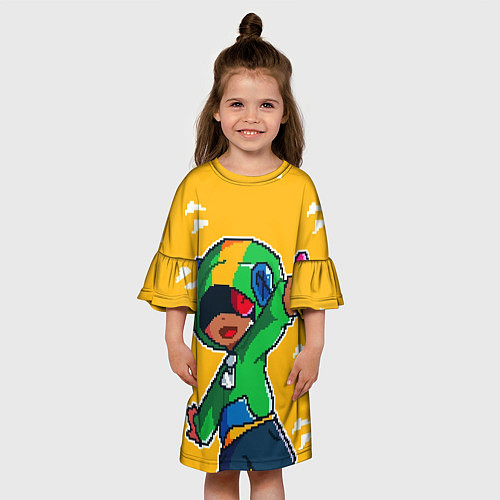 Детское платье Пиксельный Леон из Бравл Старс / 3D-принт – фото 3