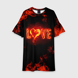 Платье клеш для девочки Fire love, цвет: 3D-принт