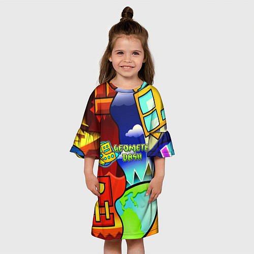 Детское платье Geometry dash world / 3D-принт – фото 3