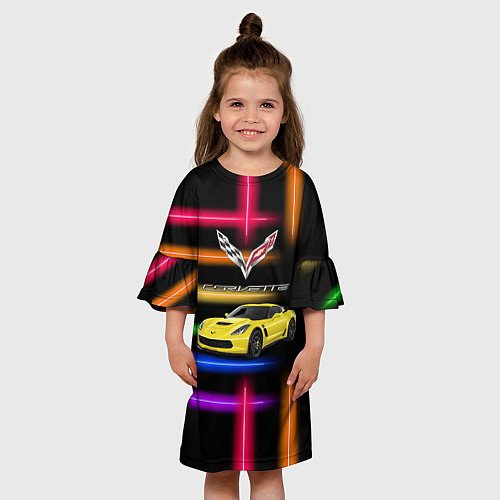 Детское платье Chevrolet Corvette - гоночная команда - Motorsport / 3D-принт – фото 3