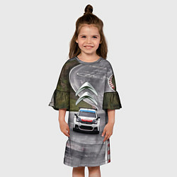 Платье клеш для девочки Ситроен - гоночная команда, цвет: 3D-принт — фото 2