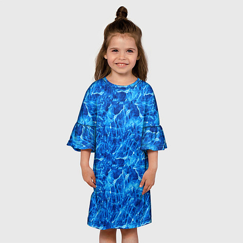 Детское платье Синий лёд - текстура / 3D-принт – фото 3