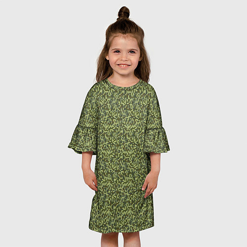 Детское платье Армейская форма мелкий пиксель / 3D-принт – фото 3