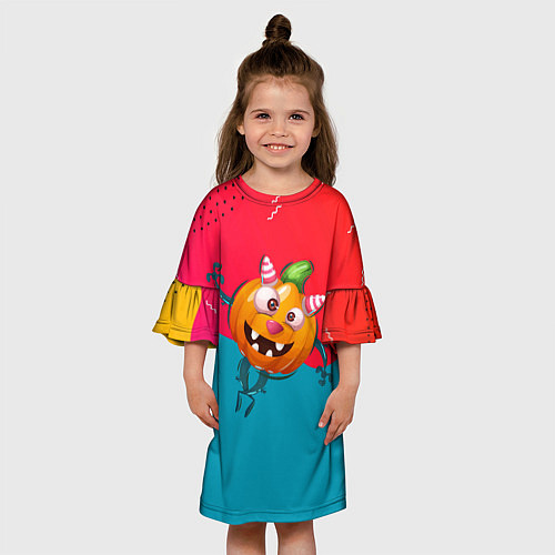 Детское платье Веселая тыква / 3D-принт – фото 3
