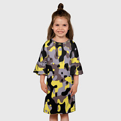 Платье клеш для девочки Камуфляж Yellow Stinger, цвет: 3D-принт — фото 2