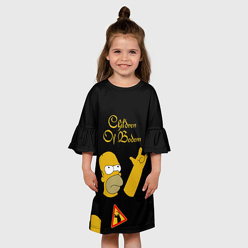 Детское платье Children of Bodom Гомер Симпсон рокер / 3D-принт – фото 3