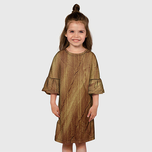 Детское платье Деревянная текстура / 3D-принт – фото 3