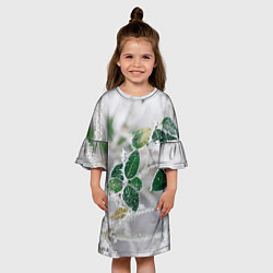 Платье клеш для девочки Green winter, цвет: 3D-принт — фото 2