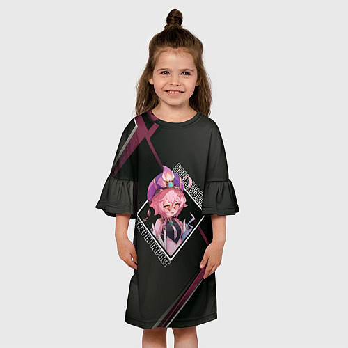 Детское платье Дори в ромбике / 3D-принт – фото 3