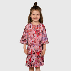 Платье клеш для девочки Розовые кубы, цвет: 3D-принт — фото 2