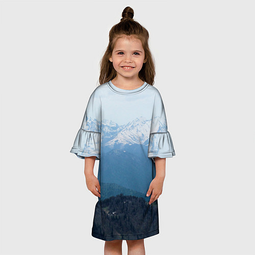 Детское платье Кавказские горы / 3D-принт – фото 3