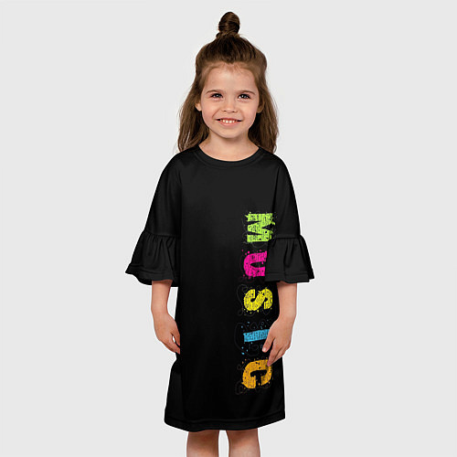 Детское платье Music разноцветная музыка / 3D-принт – фото 3