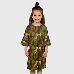 Платье клеш для девочки Камуфляж осень плетёный, цвет: 3D-принт — фото 2