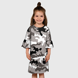 Платье клеш для девочки Камуфляж Urban крупный, цвет: 3D-принт — фото 2