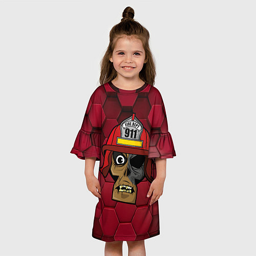 Детское платье Череп пожарного / 3D-принт – фото 3