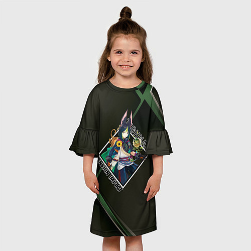 Детское платье Тигнари в ромбе / 3D-принт – фото 3