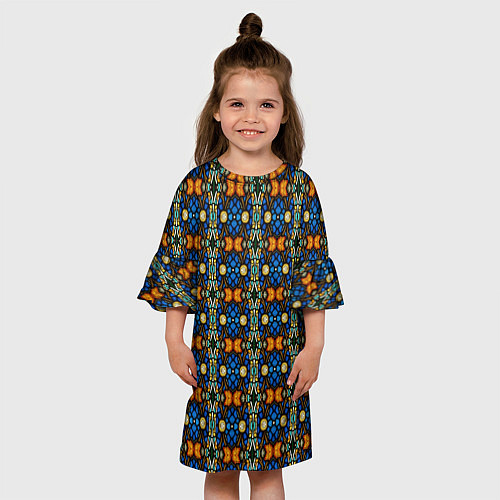 Детское платье Витражи - ромбики / 3D-принт – фото 3