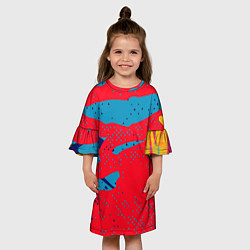 Платье клеш для девочки Красочные пятна, цвет: 3D-принт — фото 2