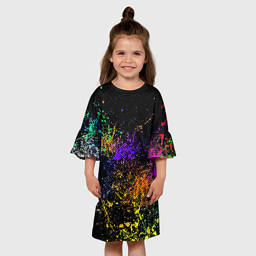 Детское платье Абстрактные брызги краски / 3D-принт – фото 3