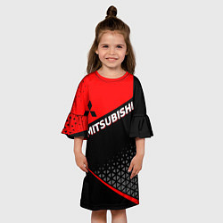 Платье клеш для девочки Mitsubishi - Красная униформа, цвет: 3D-принт — фото 2