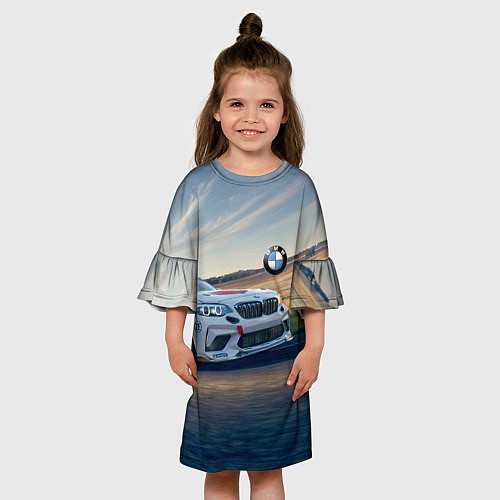 Детское платье Мощная бэха на трассе / 3D-принт – фото 3