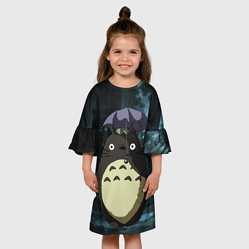 Детское платье Totoro in rain forest / 3D-принт – фото 3