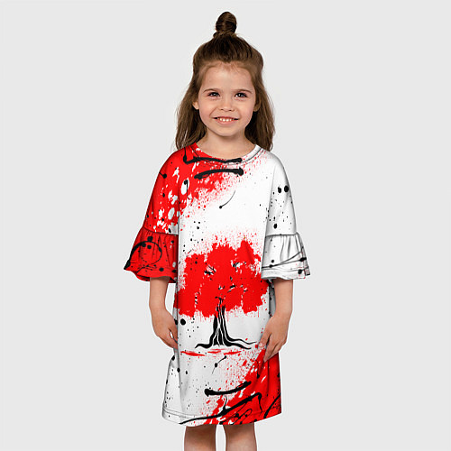 Детское платье Цветущая сакура / 3D-принт – фото 3
