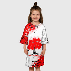 Платье клеш для девочки Цветущая сакура, цвет: 3D-принт — фото 2