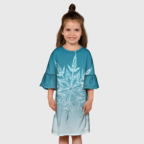 Детское платье Резная снежинка / 3D-принт – фото 3