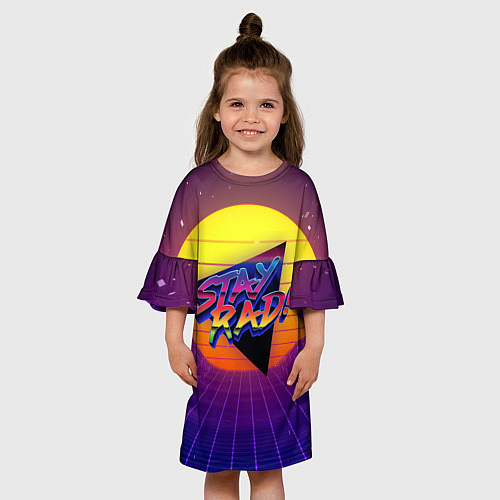 Детское платье Retro wave sun / 3D-принт – фото 3