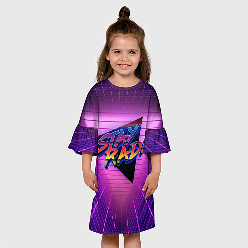 Детское платье Retro wave triangle / 3D-принт – фото 3